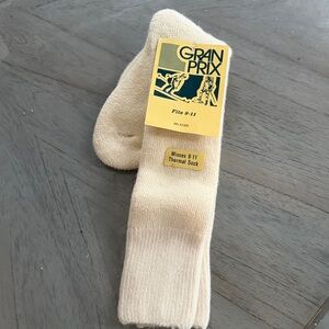 NWT Grand Prix vintage Cream Thermal Socks